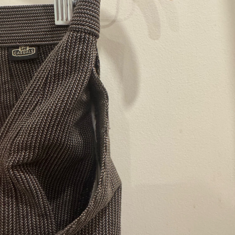 Lee Casuals Women’s Cream & Brown Pleated Tweed Pants Size 10L - Picture 4 of 7